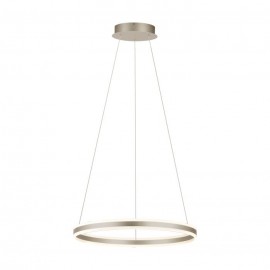 Eglo-Tonarella 78W Dimmable Led Pendant Light - Chrome With  Plastic, Satined Glass Shade